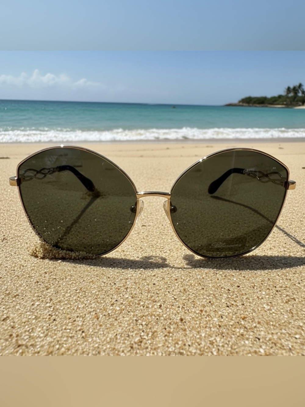 New! Bluemarine SBM116V Oversized Round Silvertone Frame with Lace Lens Detail